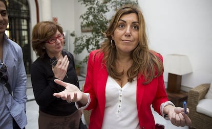 Susana Díaz, ofrece su primera conferencia de prensa como secretaria de organización del PSOE.