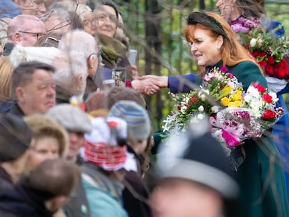 Sarah Ferguson, duquesa de York, durante su asistencia al servicio religioso en Sandringham con la familia real británica, el 25 de diciembre de 2023.