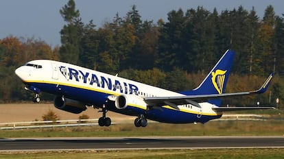 Un avi&oacute;n de Ryanair.