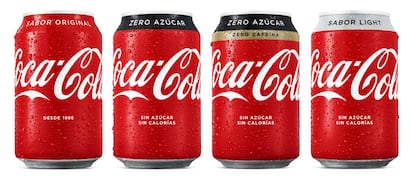 Imagen de los nuevos envases de Coca-Cola.