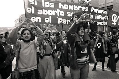 Manifestación en Madrid convocada por la Plataforma de Organizaciones Feministas por la despenalización del aborto. / Chema Conesa