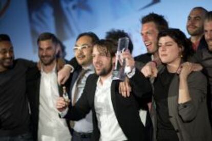 René Redzepi celebra con su equipo su triunfo en Londres.