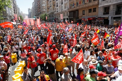 Manifestación del Primero de Mayo, en Madrid en 2023.