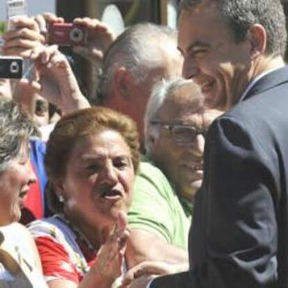 Zapatero, durante su visita a la ciudad leonesa de Astorga