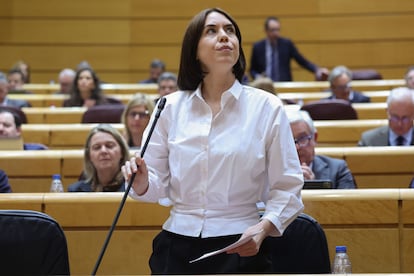 La ministra  de Ciencia, Innovación y Universidades, Diana Morant, en el pleno del Senado celebrado este martes en Madrid.