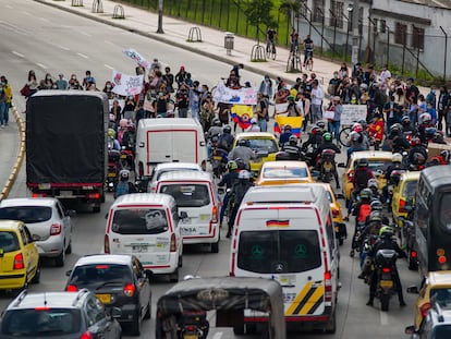 Bloqueos en las calles de Colombia en el marco de las protestas.