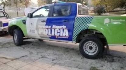 Patrullero de La Matanza firmado por la alcaldesa, Verónica Magario.