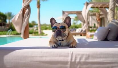 Vídeo de un perro con gafas creado con Helado Gemini