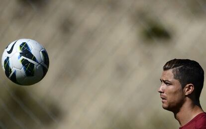 Cristiano Ronaldo, durante un entrenamiento