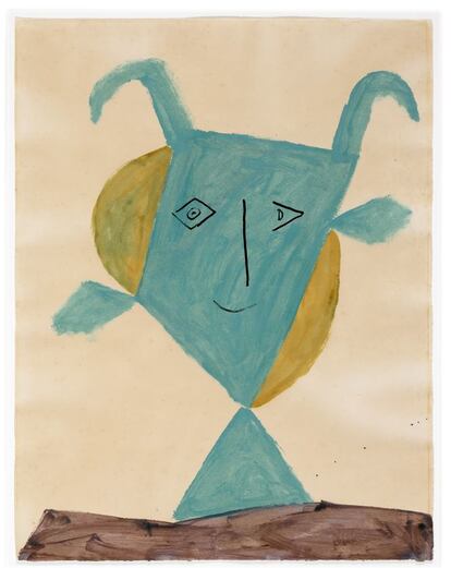 Pablo Picasso. Cabeza de fauno verde. 2 de septiembre de 1946 Óleo y tinta china sobre papel vitela de Arches. 65,5 x 50,5 cm. Musée Picasso, Antibes.