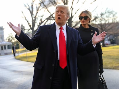 Donald y Melania Trump, el 20 de enero, día que dejaron la Casa Blanca.