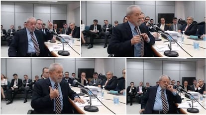 O ex-presidente Lula, ao depor ao juiz Sergio Moro em Curitiba nesta quarta-feira.