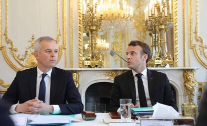 El presidente Emmanuel Macron y el ministro de Transición Ecológica, François de Rugy 