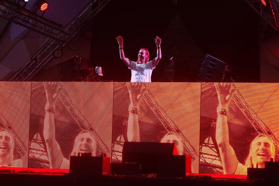 David Guetta durante su actuación en la primera edición del festival Utopía en Madrid.