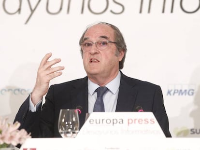 El candidato del PSOE a la Comunidad, Ángel Gabilondo, en los desayunos informativos de Europa Press.