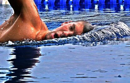 El nadador estadounidense durante los Juegos Olímpicos de Atenas.