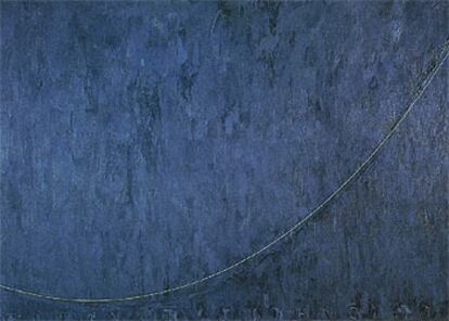&#39;Catenaria&#39; (1998), pintura de Jasper Johns.

A la izquierda, &#39;Sin título&#39; (2000), y a la derecha, &#39;Green angel&#39; (1990), grabados de Jasper Johns.