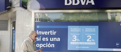 Una oficina de BBVA, en Madrid.