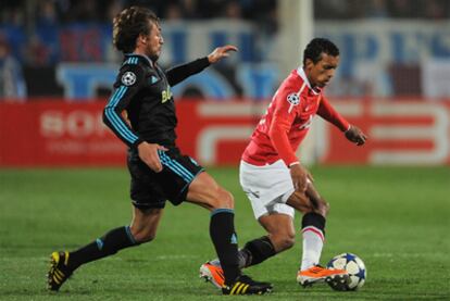 Nani, durante el partido