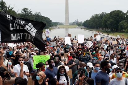 Protestas por la muerte de George Floyd en el Monumento a Lincoln en Washington, el pasado 6 de junio.