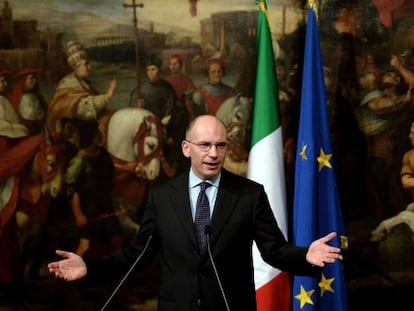 Enrico Letta, durante uma entrevista coletiva na quarta-feira, em Roma.