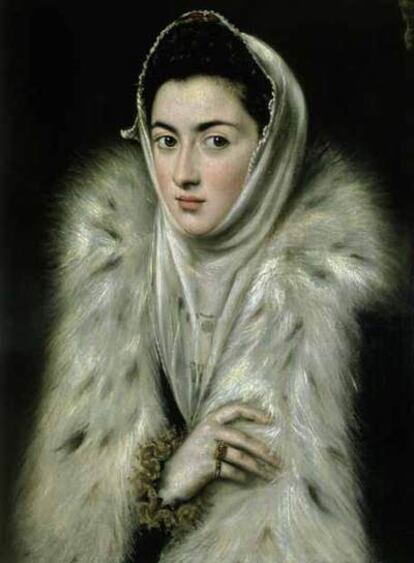 El retrato titulado <i>La dama del armiño, Infanta Catalina Micaela</i> o <i>Jerónima de las Cuevas</i> se atribuye a El Greco y a Sofonisba Anguissola.