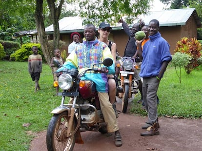 Taking a spin on a boda boda – one of the Igayaza community tourism initiative’s activities.