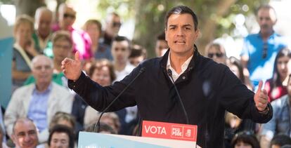 El líder socialista, Pedro Sánchez, en Galicia.