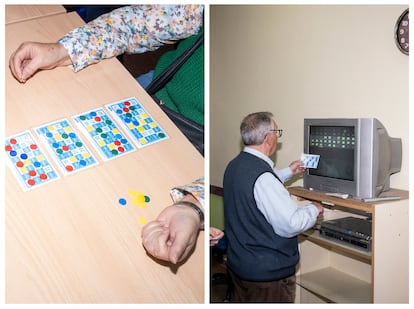 Una partida de bingo en el Centro Municipal de Mayores Juan Muñoz de Leganés.
