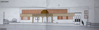 Plano del aspecto exterior que, según el proyecto aprobado, tendría la futura mezquita de Torroella de Montgrí.