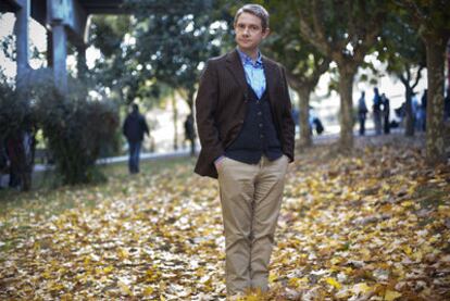 Martin Freeman  ayer en Barcelona, donde rueda <i>Animals </i>bajo la dirección de Marçal Forés.