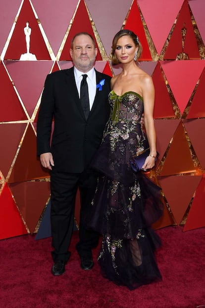 El productor Harvey Weinstein y su mujer, la diseñadora de Marchesa, Georgina Chapman.