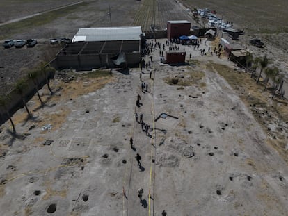 Vista panorámica del interior del rancho Izaguirre, en Teuchitlán, Jalisco, el 20 de marzo de 2025.