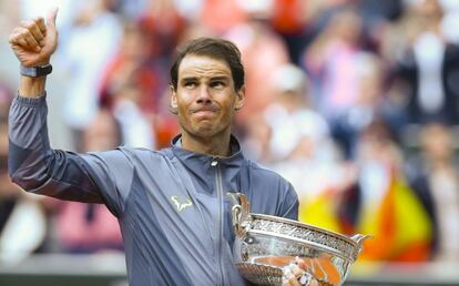 Rafael Nadal, tras conquistar la Copa de los Mosqueteros en París, el domingo.