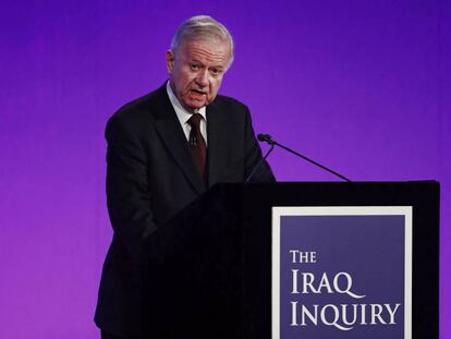John Chilcot durante la presentacui&oacute;n de su informe sobre la Guerra de Irak el pasado d&iacute;a 6 en Londres.