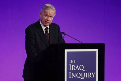 John Chilcot durante la presentacui&oacute;n de su informe sobre la Guerra de Irak el pasado d&iacute;a 6 en Londres.