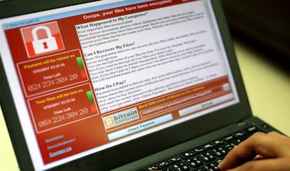 Ordenador atacado por el virus WannaCry.