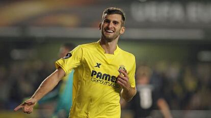 Leo Baptistao celebra su gol.