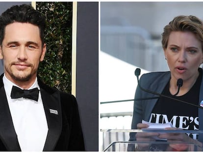 James Franco, en los Globos de Oro, y Scarlett Johansson, el s&aacute;bado en la Marcha de las Mujeres en Los &Aacute;ngeles.