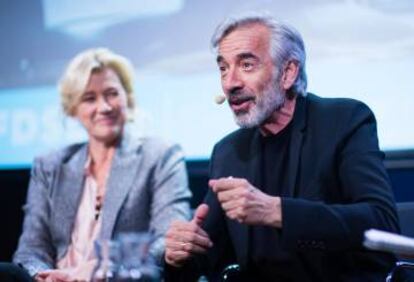 Ana Duato e Imanol Arias, durante la charla.