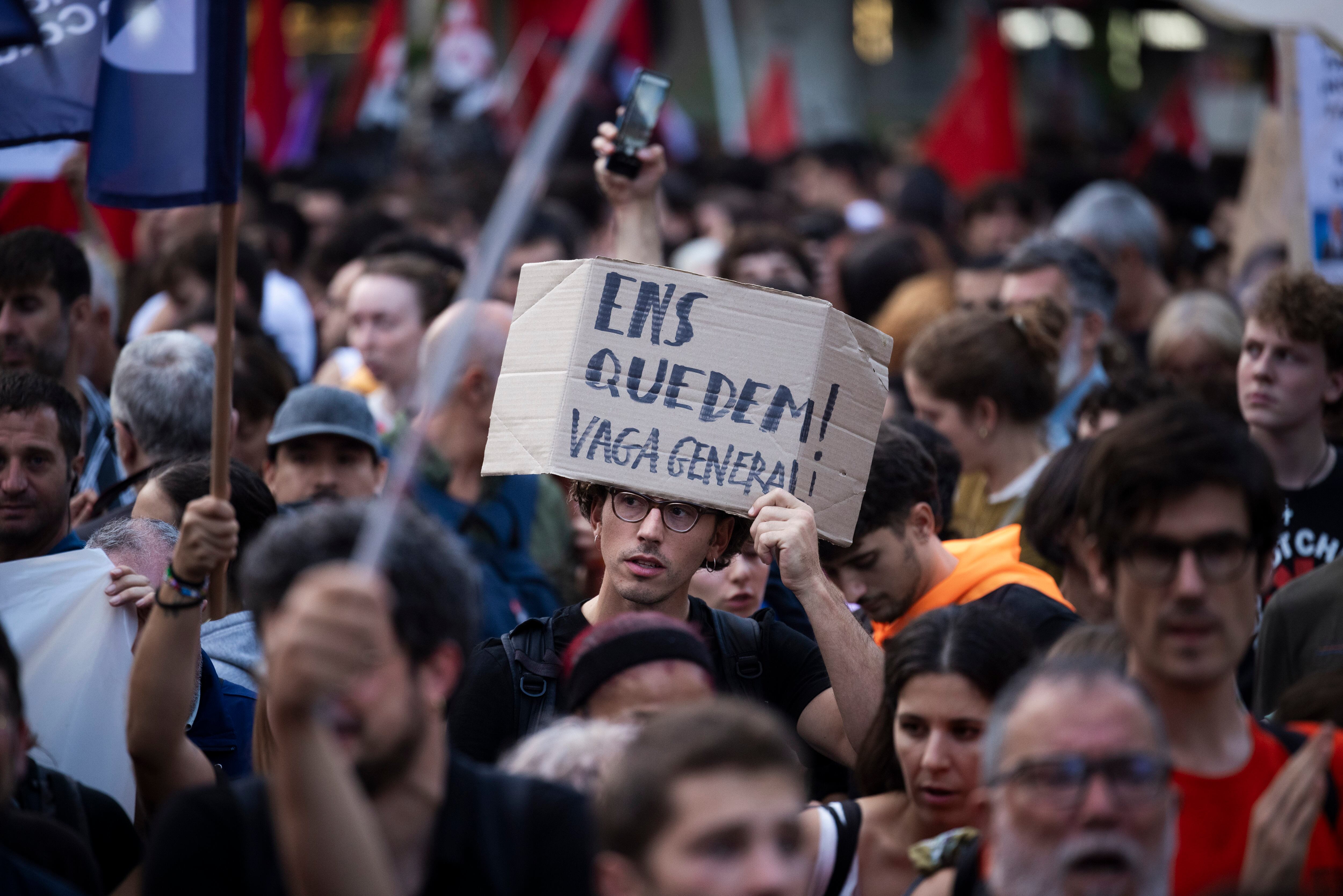 Manifestación para el derecho a la vivienda, el lunes en Barcelona.