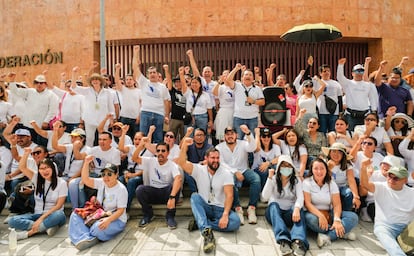 Trabajadores del Poder Judicial se suman al paro nacional en Cancún (Quintana Roo), el 20 de agosto de 2024.