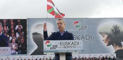 Iñigo Urkullu, en un momento de su intervención en el Alderdi Eguna del PNV celebrado en Vitoria.