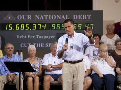 Romney en un mitin en Florida, el mi&eacute;rcoles. 
