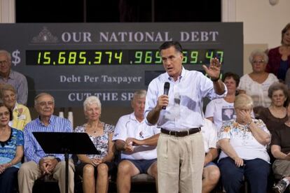Romney en un mitin en Florida, el mi&eacute;rcoles. 