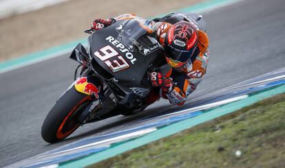 Marc Márquez en el test del circuito de Jerez.