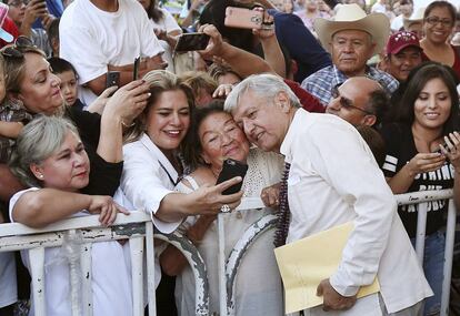 Andres Manuel Lopez Obrador, en un acto en Sonora esta semana. 