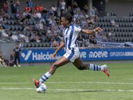 Edna Imade, en un partido de la Liga F con la Real Sociedad.