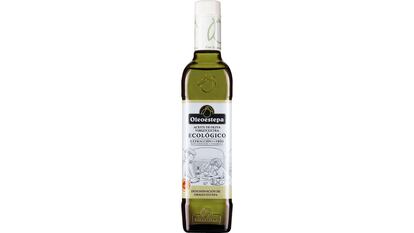 Botella de 500 ml de AOVE procedente de la agricultura ecológica, de la marca Oleoestepa.