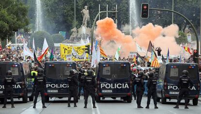 Protestas de taxistas en Madrid
